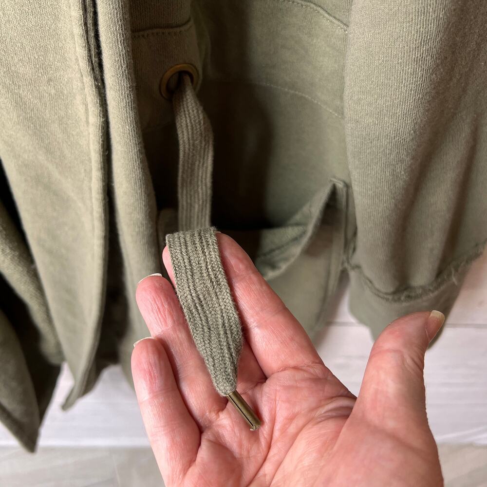 Knox Rose Jacket Womens Size XL Olive Green Drape Front Cotton Blend Pockets - Picture 10 of 16